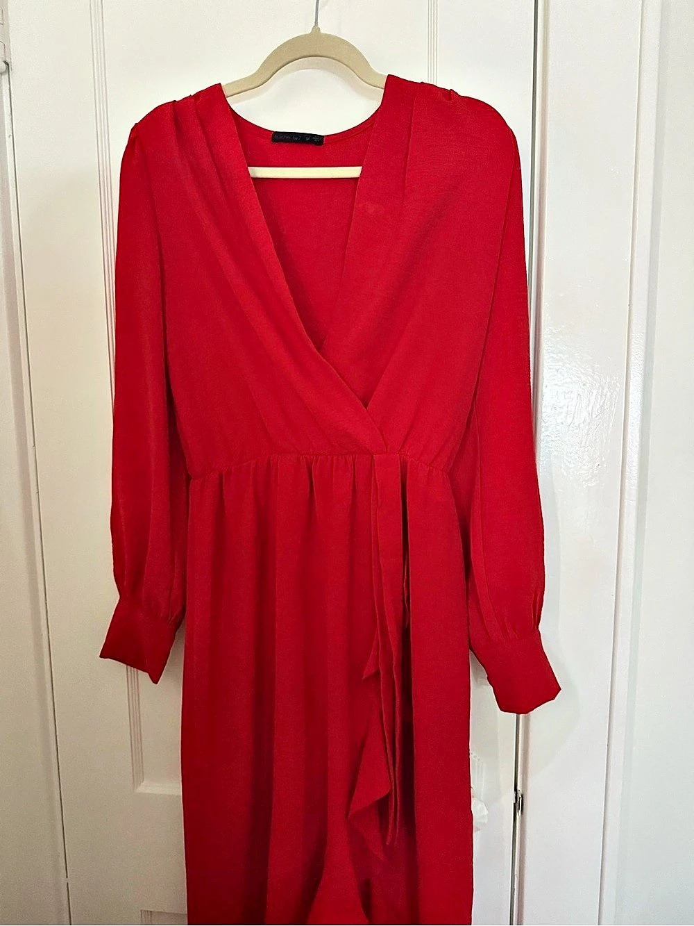 look by Medium Red Wrap Maxi Dress Size Medium Like New